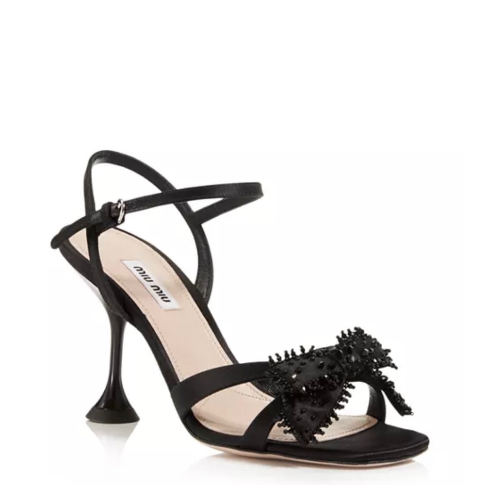 Miu Miu Bow Strappy Heel Sandals